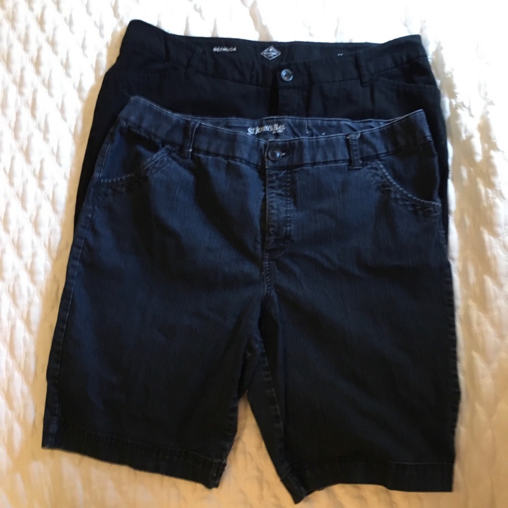 2 Pair St. John’s Bay Bermuda Shorts Plus Size 18W